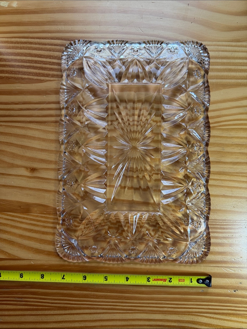 Vintage J.G. Durand Lead Crystal Rectangular Tray - Made in France (with Box) - Picture 3 of 11